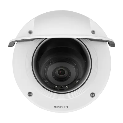 Hanwha - XNV-8081RE - Wisenet X powered by Wisenet 5 network IR outdoor vandal dome camera with PoE Extender, PoE+ in PoE out, 5MP @30fps, Motorized Varifocal Lens (3.9mm ~9.4mm), triple codec H.265/H.264/MJPEG with WiseStream II technology,WDR 120dB