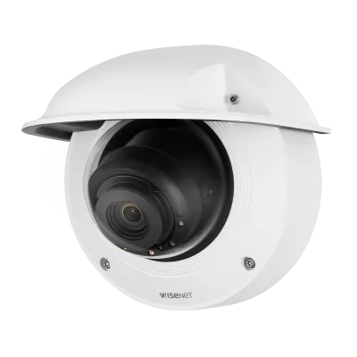 Hanwha - XNV-8081RE - Wisenet X powered by Wisenet 5 network IR outdoor vandal dome camera with PoE Extender, PoE+ in PoE out, 5MP @30fps, Motorized Varifocal Lens (3.9mm ~9.4mm), triple codec H.265/H.264/MJPEG with WiseStream II technology,WDR 120dB