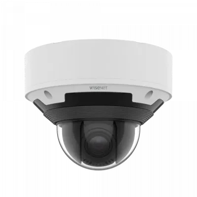 Hanwha - XNV-8083RZ - Powered by WN7, X-Plus series, Outdoor Network AI IR Vandal Dome Camera, 6MP resolution @ 30FPS, 4.4~9.3mm (4.3x) (113°~47°) motorized varifocal lens, Remote lens adjustment (PTRZ), Triple codec (H.265/H.264/MJPEG), IR Viewable 