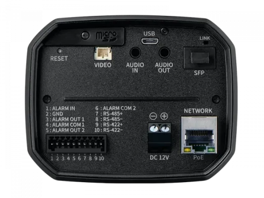 Hanwha - XNZ-6320A - Wisenet X powered by Wisenet 5 network zoom box camera, 2MP, Full HD(1080p) @60fps, 32X optical zoom lens (4.44mm ~ 142.6mm) (61.8º ~ 2.19º), triple codec H.265/H.264/MJPEG with WiseStream II technology, 150dB WDR, USB port for e