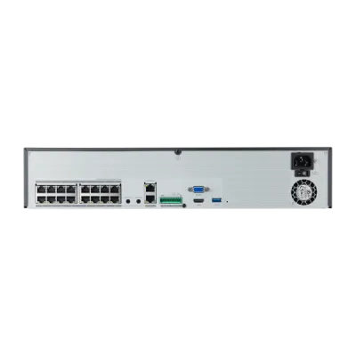 Hanwha - XRN-1620SB1-24TB - 8K NVR (Intel based), 24TB RAW, 16 channels with 16 PoE/PoE+ ports (PoE Budget 200W), H265,H264, MJPEG, 4 fixed internal SATA HDDs (6TB max per HDD), ARB (Automatic Recovery Backup), 140 Mbps recording / up to 32 Mbps play