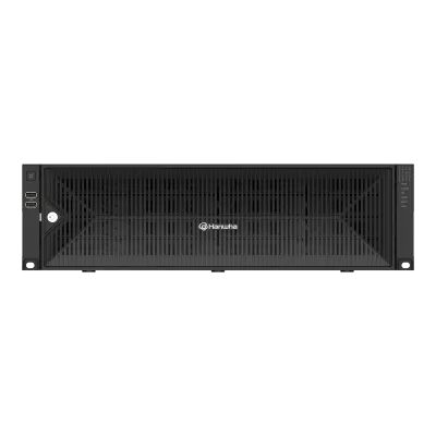 Hanwha - XRN-6420DB4-140TB - 8K NVR (Intel based), 64Ch, 140TB RAW, 16 SATA HDD bays (up to 10TB per HDD), H.265/H.264/MJPEG, SUNAPI, ONVIF, ARB (Automatic Recovery Backup) & Failover (N+1), Up To 520 Mbps Recording / Up To 200 Mbps Playback, Dual St