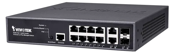 Vivotek - AW-GEV-107A-130 - 8xGE PoE + 2xGE Combo + 1xRJ45 Console