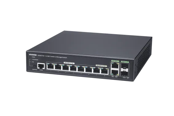 Vivotek - AW-GEV-108A-130 - 8-Port GbE RJ45(PoE)+2-Port GbESFP Web SmartManagedPoESwitch
