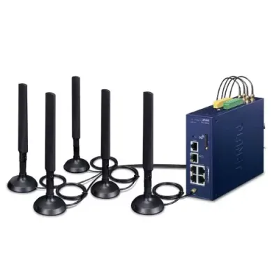 Planet - LCG-300-NR-EU - Industrial LoRaWAN + 5G NR Cellular Gateway with 5-Port 10/100/1000T