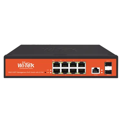 Wi-Tek - WI-PMS310GF - 8GE+2SFP Full Giga 802.3af/at Managed PoE Switch with 8Port PoE