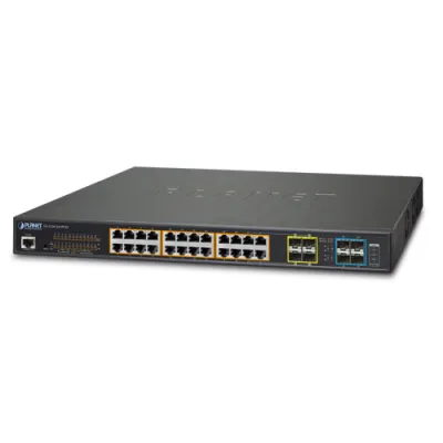 Planet - GS-5220-24UPL4XR - L3 24-Port 10/100/1000T Ultra PoE + 4-Port 10G SFP+ Managed Switch with System Redundant Power (600W)
