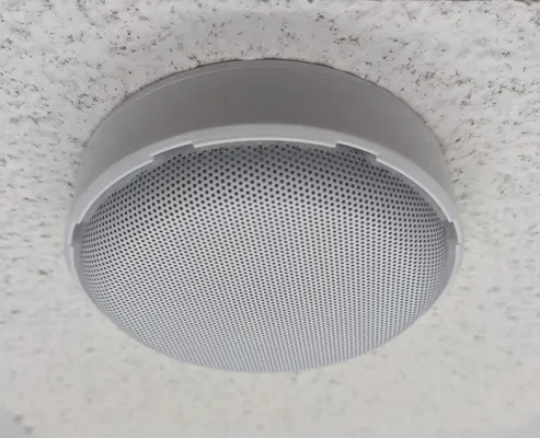 Hanwha - HNW-SS-804 - Line Level Ceiling Mounted Microphone, 12VDC, 30Hz-15kHz
