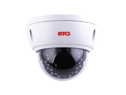 BOLIDE - BTG-N1509AVAIR - 5MP IP 2.8-12mm Varifocal Lens Vandal-Proof Dome Camera, IR Up to 90Ft, POE, 12VDC, White