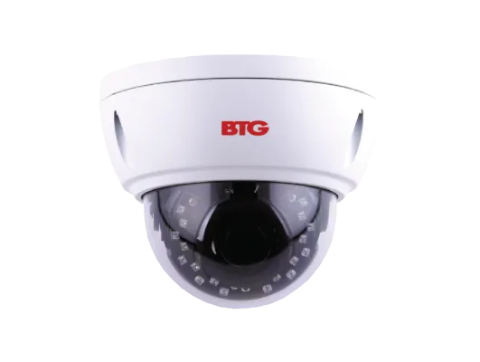 BOLIDE - BTG-N1529 - 5MP IP 2.8mm Fixed Lens Vandal-Proof Dome Camera, IR Up to 65Ft, POE, 12VDC, White