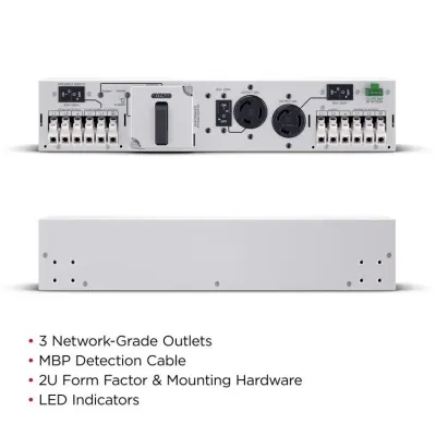 Cyber Power - MBP63A2 - Maintenance Bypass PDU, 2U rack/tower/wall, 200-240V, 1 NEMA L6-20R, 1 NEMA L6-30R, Terminal Block, 3 year warranty