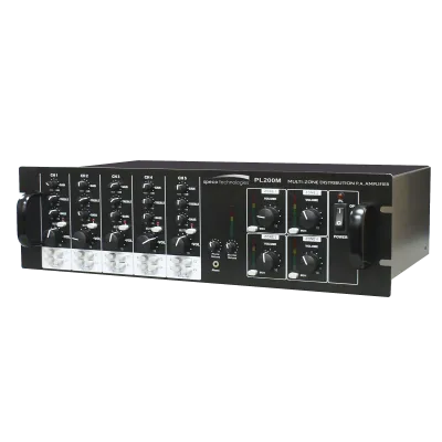 Speco - PL200M - 160 Watt 5×4 Multisource/Multizone PA Amplifier