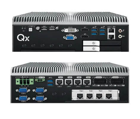 Qumulex - QXE710-02 - QxEnergy 710 - Ruggedized small form factor gateway for harsh environments and mobile applications, 02TB - 8 Ports PoE+. Up to 16 cameras or 32 total resources.