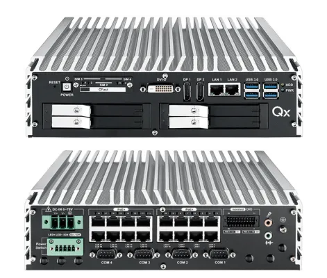 Qumulex - QXE730-04 - QxEnergy 730 - Ruggedized small form factor gateway for harsh environments and mobile applications, 04TB - 16 Ports PoE+. Up to 32 cameras or 64 total resources.