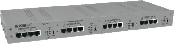 Hanwha - TEU-F16 - 16 Channel Ethernet over UTP Extender With Pass-Through PoE