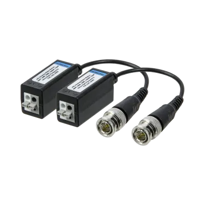 AVYCON - AVA-TVI-BLN-C - 1 Ch. HD Hybrid balun up to 820ft on HD-TVI, HD-CVI, AHD, and Analog cameras. Push in terminal connector. Transmits HD and Analog video over twisted pair CAT5E/6E. Pigtail Type