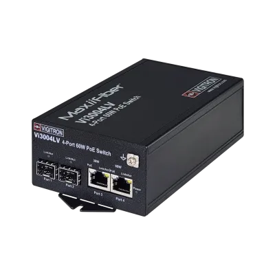 Vigitron - Vi3004 - 4-Port MaxiiNet™ 10/100/1G 24V Input PoE Switch