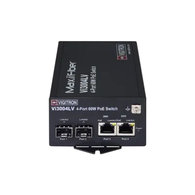 Vigitron - Vi3004 - 4-Port MaxiiNet™ 10/100/1G 24V Input PoE Switch