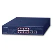 Planet - GSD-1008HP - 8-Port 10/100/1000T 802.3at PoE + 2-Port 10/100/1000T Desktop Switch (120W PoE Budget, Standard/VLAN/Extend mode, supports PD alive check, 10-inch and rack-mountable)
