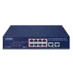 Planet - GSD-1008HP - 8-Port 10/100/1000T 802.3at PoE + 2-Port 10/100/1000T Desktop Switch (120W PoE Budget, Standard/VLAN/Extend mode, supports PD alive check, 10-inch and rack-mountable)