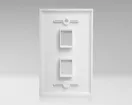Jonard - K-W2/10 - Single Gang Keystone 2 Port Wall Plate 10 Pack 