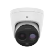 Hanwha - TNM-C2722TDR - Wisenet T network Bi-spectrum Early Fire Detection Camera, Thermal: 160 x 120 (uncooled) @ 8fps, <50mK (NETD), built-in 1.9mm fixed lens (57° HFoV / 44° VFoV), Visible: 3MP, built-in 4.46mm fixed lens (69° HFoV / 50.8° VFoV), 