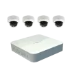 ACTI - ZNR-120P-K4 - 4-Channel 1-Bay 4-port PoE Mini Standalone NVR and 4 pcs Z94 2MP Outdoor Mini Dome