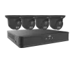 UNV - EK-S31P4DLT44T1-BK - Dual Light 4 Channel Surveillance Kit, 4MP Dual Light Turret Domes in Black
