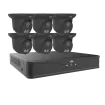 UNV - EK-S31P8DLT46T2-BK - Dual Light 8 Channel Surveillance Kit with 6, 4MP Turret Domes in Black