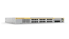 Hanwha - HV-x250-28XTm-10 - 10 Gigabit Layer 3 Lite Stackable Switch, 24x 100M/1/2.5/5/10G, 4x SFP/SFP+ ports and a single fixed PSU, US Power Cord. Optimized to use with Hanwha network camera products