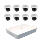 ACTI - ZNR-121P-K4 - 8-Channel 1-Bay 8-port PoE Mini Standalone NVR and 8 pcs Z94 2MP Outdoor Mini Dome