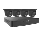 UNV - EK-S31P4DLT44T1-BK - Dual Light 4 Channel Surveillance Kit, 4MP Dual Light Turret Domes in Black