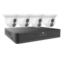 UNV - EK-S31P4DLT44T1 - 4MP Dual Light 4 Channel Surveillance Kit with 4 Turret Domes, 4K NVR with 4 Channel and 1TB HDD