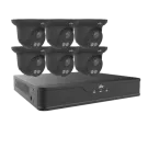 UNV - EK-S31P8DLT46-BK - Uniview Dual Light 8 Channel Surveillance Kit with (6) 4MP Turret Domes in Black, NDAA