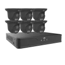 UNV - EK-S31P8DLT46T2-BK - Dual Light 8 Channel Surveillance Kit with 6, 4MP Turret Domes in Black