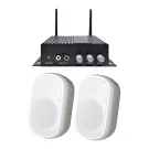 Speco - AACEK1W - a-live Kit with a-live Amplifier and 5' 8 Ohms Indoor/Outdoor Speakers, White