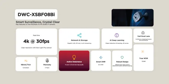 Digital Watchdog - DWC-XSBF08LiF - 4K Network IP Bullet Camera with 6-22mm Lens