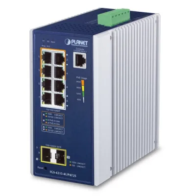 Planet - IGS-4215-4UP4T2S - Industrial 4-Port 10/100/1000T 802.3bt PoE + 4-Port 10/100/1000T + 2-Port 100/1000X SFP Managed Switch