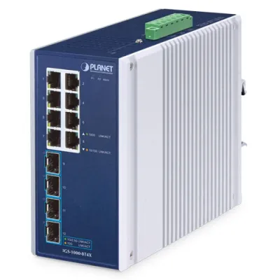 Planet - IGS-1000-8T4X - Industrial 8-Port 10/100/1000T + 4-Port 10G SFP+ Ethernet Switch