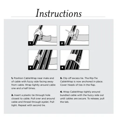 Rip-Tie - D-08-WO - 1-1/2 Inch Wide Original CableWrap with Write-On 1-1/2" x 8