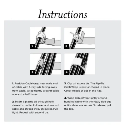 Rip-Tie - E-24-WO - Two Inch Wide Original CableWrap with Write-On Pull Tab 2" x 24