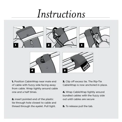 Rip-Tie - M-06-WO - 3/4 Inch Wide Original CableWrap with Write-On Pull Tab