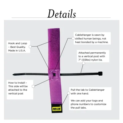 Rip-Tie - S-21 - One Inch Wide CableHanger 1" x 21