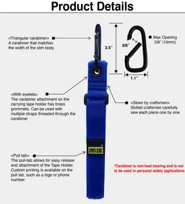 Rip-Tie - TH-H28 - One Inch Wide TapeHolder with Carabiner, 1″ x 28