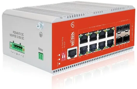 Wi-Tek - WI-PCMS312GF-BT-I V2 - Cloud L2+ Industrial PoE++ Switch