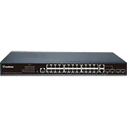 GeoVision - 84-APOE241-C01U - 24-port Gigabit 802.3at+ 2 RJ45 uplink port +2 SFP uplink port Easy Web Smart PoE Switch