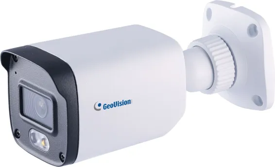GeoVision - 84-GBLF482-2F10 - AI 4MP H.265 Super Low Lux WDR Pro Full Color Warm LED IR Bullet IP Camera, 2.8mm