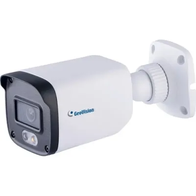 GeoVision - 84-GBLF482-3F10 - AI 4MP H.265 Super Low Lux WDR Pro Full Color Warm LED IR Bullet IP Camera, 3.6mm
