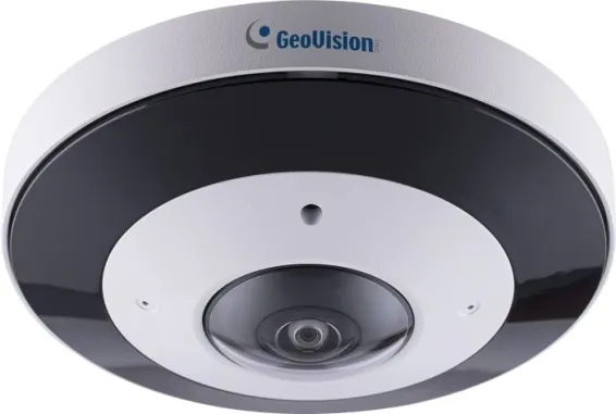GeoVision - 84-GFER690-256G - Cloud AI 6MP H.265 Super Low Lux WDR Pro IR Fisheye Rugged IP Camera, 1.65mm, 256GB Micro SD