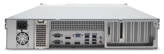 EXACQ - 1608-24T-2AL - Hybrid 2U Rackmount A-Series exacqVision NVR with 8 IP Professional licenses (64 max) and 16 analog channels, 24TB Internal JBOD storage. Linux Ubuntu 22.04 LTS OS on SSD, 8GB RAM, Dual 2.5GbE on-board, 4 x USB, 1 x HDMI, 2 x D